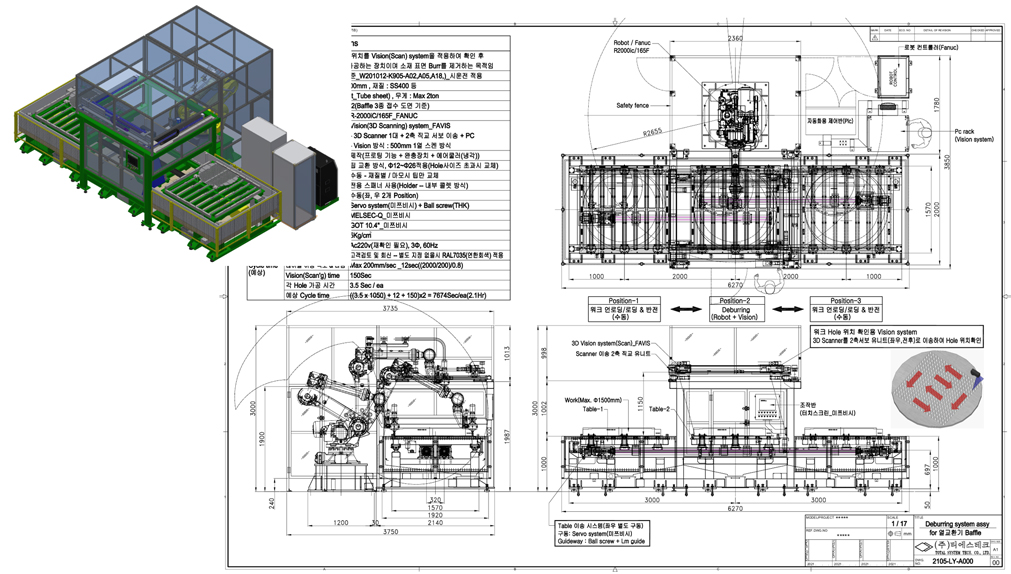 열교환기용 BAFFLE Deburring System